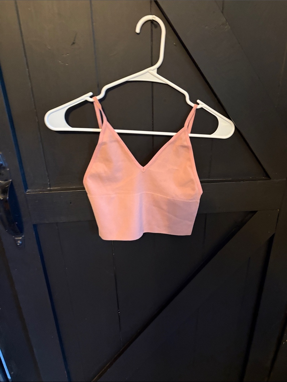 Sleek Pink V-Neck Crop Cami Top